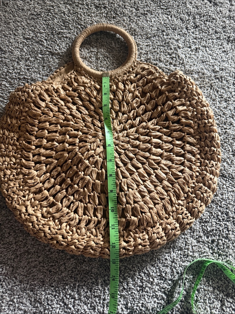 Source Unknown Round Woven Tote in Natural Tan - Picture 5 of 5